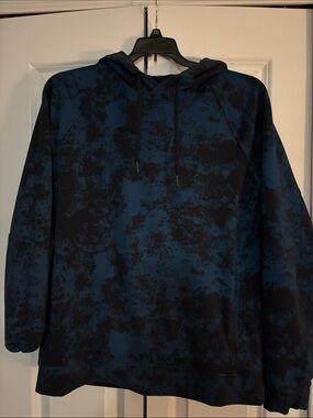 Blue and Black Tie-Dye Hoodie